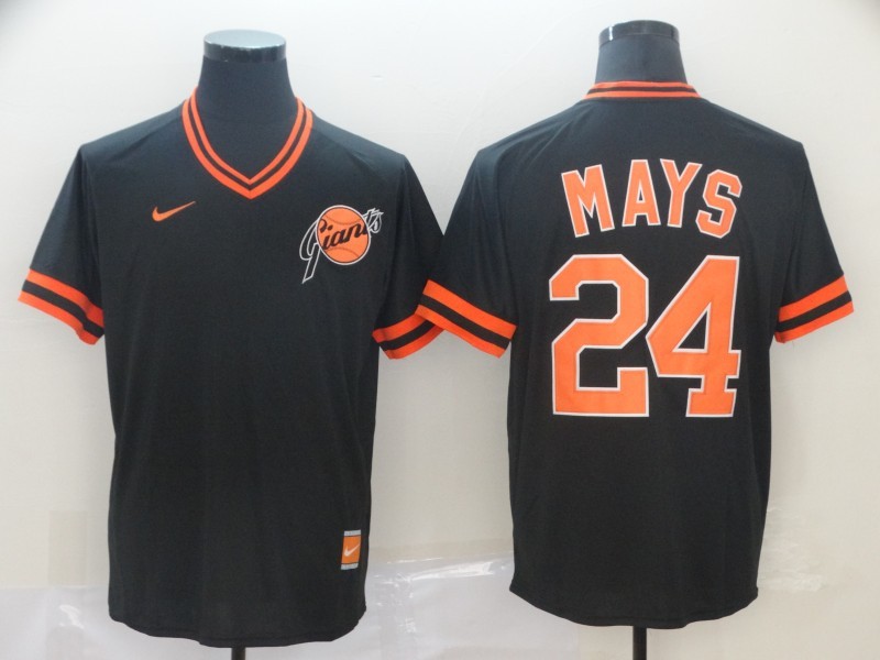 Men's San Francisco Giants Willie Mays #24 Black Jersey